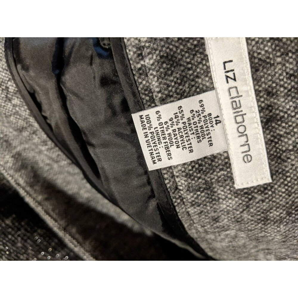 Liz Claiborne Size 14 Skirt Pencil Black Gray Shimmer Bling Lined Womens - Picture 4 of 5
